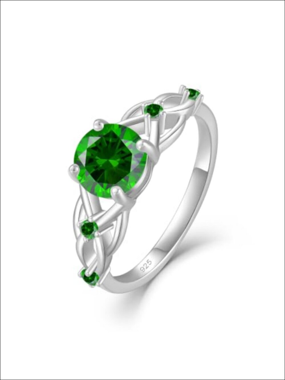 Sterling Silver Celtic Knot 5-Stone Promise Ring Size 6